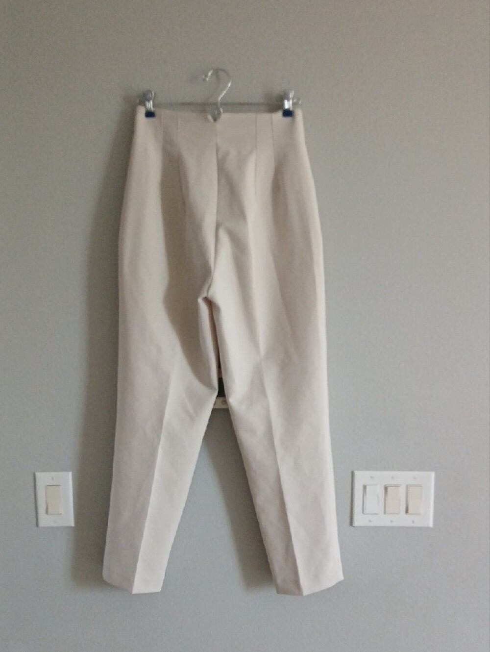 Zara Cream High-Waist Tapered Trousers Small Office Work - Picture 3 of 3